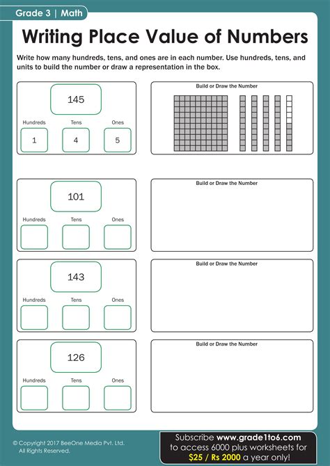 Grade 3 Place Value Worksheets