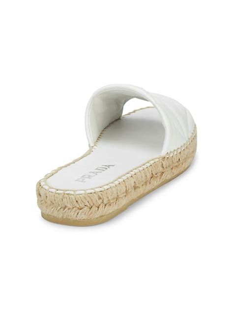 Shop Prada Calzature Donna Quilted Leather Espadrille Slides Saks