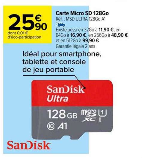 Promo Carte Micro Sd Go Sandisk Chez Carrefour Icatalogue Fr