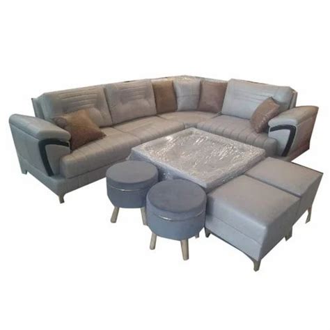 7 Seater Wooden Rexine L Shape Sofa Set At Rs 55000 Set In Noida ID