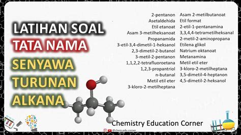 Latihan Soal Tata Nama Senyawa Turunan Alkana Ii Kimia Kelas Xii Youtube