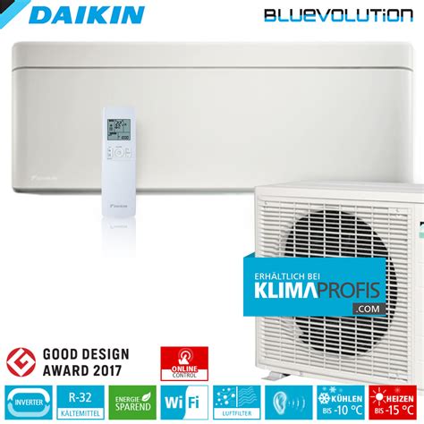 Daikin Stylish FTXA25C WiFi R32 Inverter Wand Klimageräte Set 2 5 kW