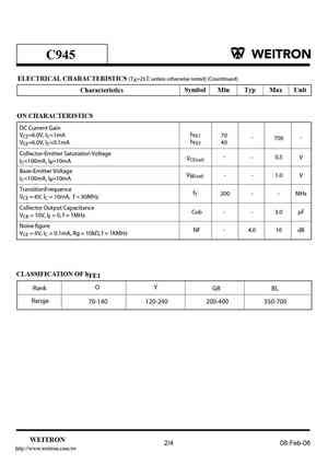 C945 Datasheet, Equivalent, Cross Reference Search. Transistor Catalog