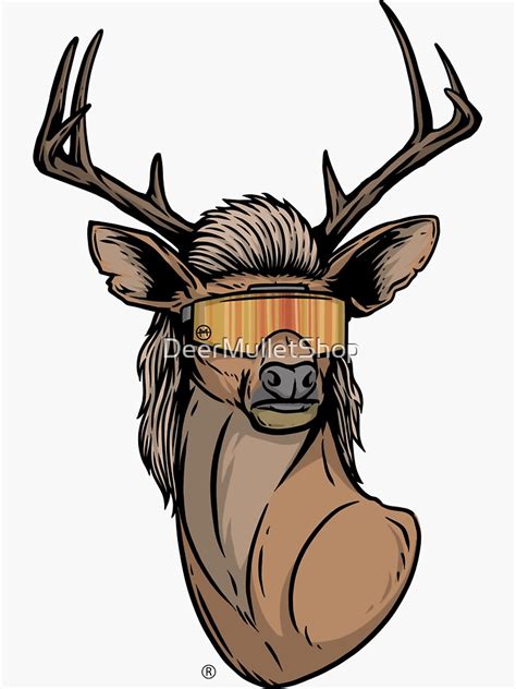 Deer Mullet 2 0 Sticker For Sale By DeerMulletShop Redbubble