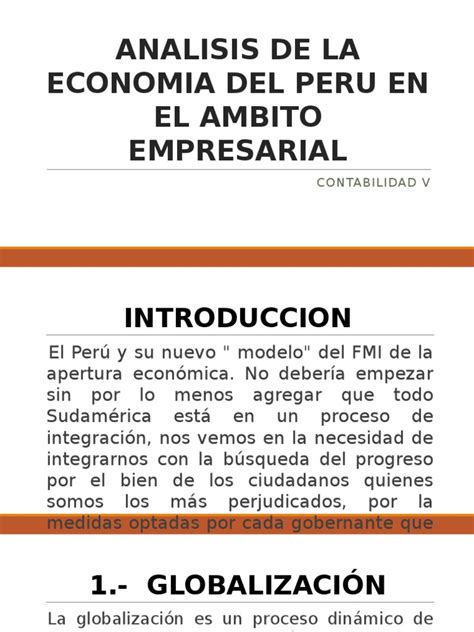 Analisis De La Economia Del Peru En El Producto Interno Bruto