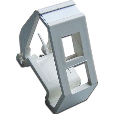 DIN-rail mounting frame for Keystone module installation, white