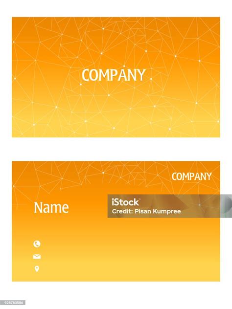 Kartu Nama Abstrak Polygonal Orange Background Vector Image Ilustrasi