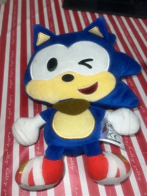 Rare Sonic Boom Inch Sonic The Hedgehog Winking Emoji Plush Tomy