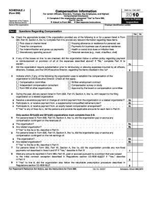 Schedule J 990 Form Templates Fillable Printable Samples For PDF