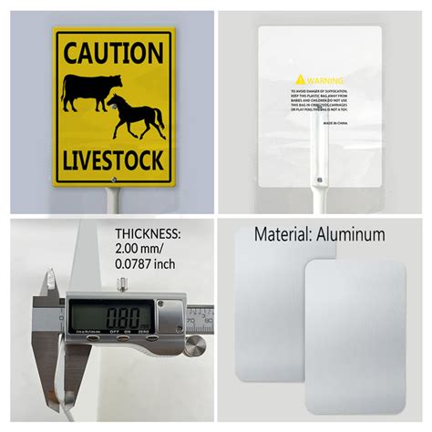 Lucidhisun Livestock Caution Horse Cow Activity Yard Sign With Stakes