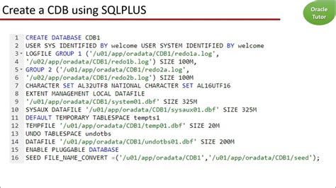 Create Cdb Manually Using Sqlplus Youtube