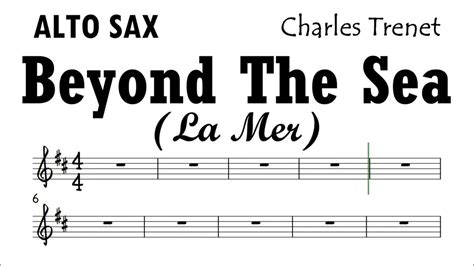 Beyond The Sea Alto Sax Sheet Music Backing Track Play Along Partitura Youtube