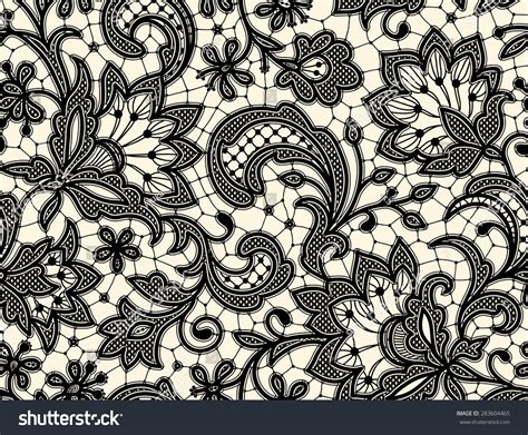 Black Lace Seamless Pattern Floral Pattern Stock Vector 283604465