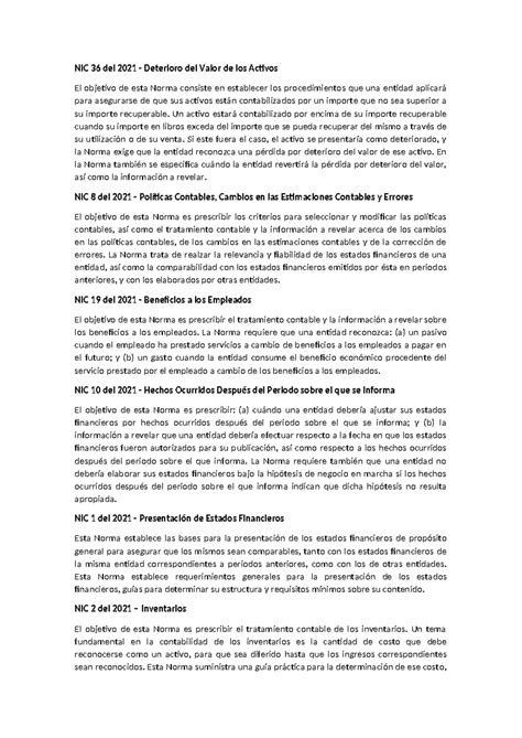 Resumenes De Las NIC PERFECTO PARA TU AVANCE NIC 36 Del 2021