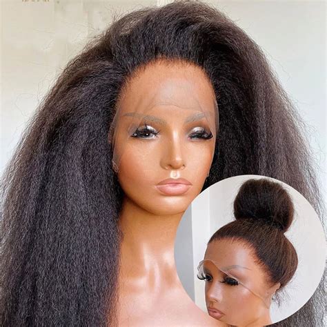 Yaki 360 Human Hair Lace Frontal Wigs Kinky Straight Lace Front Human Hair Wigs Lace Frontal