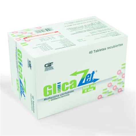 Metformina Glibenclamida Glicazet 500 5Mg X 40 Tabletas Global Farma