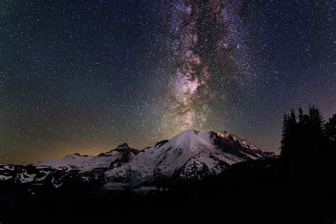 Milky Way Over Mt Rainier Photograph By Judi Kubes Pixels