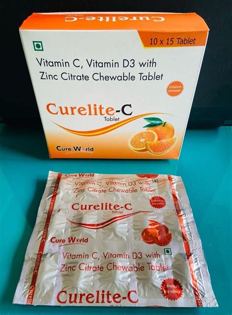 Vitamin C Vitamin D With Zinc Citrate Chewable Tablet Curelite C