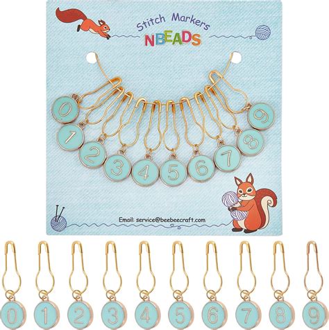 Amazon NBEADS 10 Pcs Number 0 9 Stitch Markers Alloy Enamel