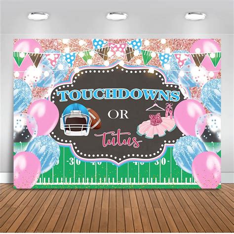 Amazon Mocsicka Touchdowns Or Tutus Gender Reveal Backdrop