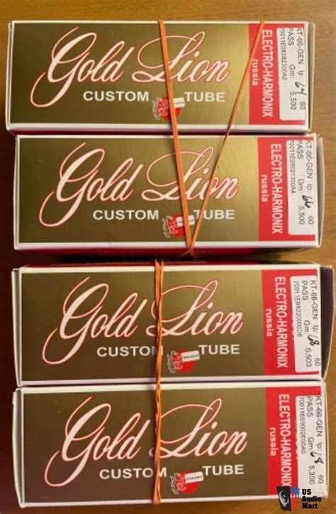 Two Matched Pairs Gold Lion KT66 Tubes For Sale Canuck Audio Mart