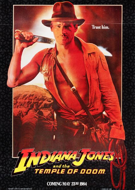 Indiana Jones and the Temple of Doom Original 1984 U.S. Movie Poster ...