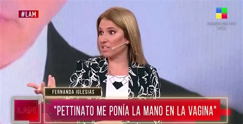 Fernanda Iglesias habló en televisión sobre acoso por parte de Pettinato