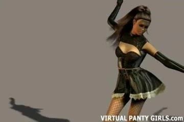D Virtual French Maid Teasing In Lingerie Cartoon Porn By Virtual