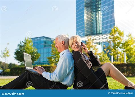 Business People Working Outdoors Stock Photo - Image of colleague ...