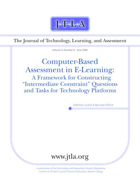 PDF Computer Based Assessment In E Learning A Framework For