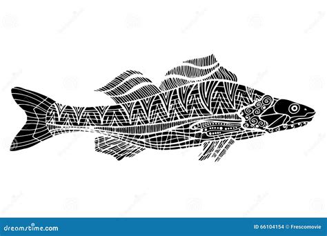 Zentangle Stilisierte Fische Vektor Abbildung Illustration Von