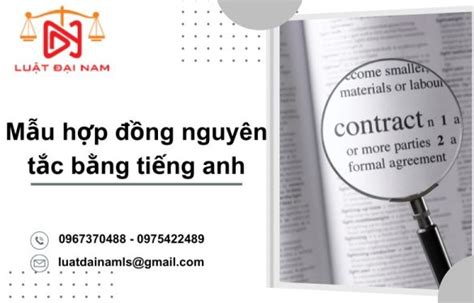 Mẫu hợp đồng nguyên tắc bằng tiếng anh