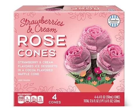 Sundae Shoppe Strawberries Cream Rose Cones Aldi USA Specials