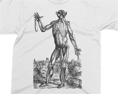 Skinless Man Muscles Andreas Vesalius T Shirt Gift For Etsy