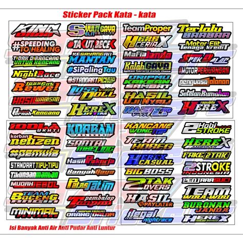 Jual Stiker Pack Kata Kata Racing Stiker Pack Herex Stiker Pack