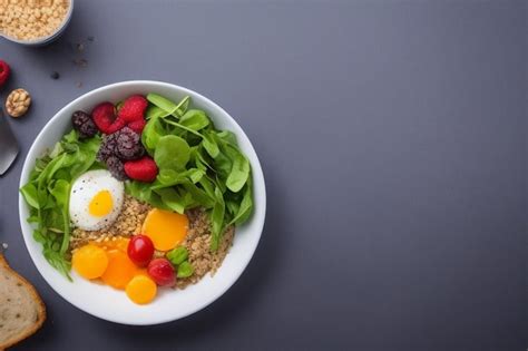 Un Plato De Verduras De Hoja Verde Con Espinacas Y Huevo Foto Premium