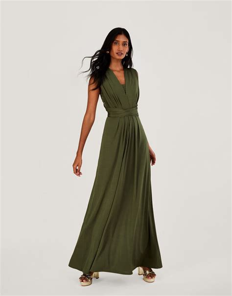 Thea Twist Me Tie Me Maxi Dress Green Evening Dresses Monsoon Uk