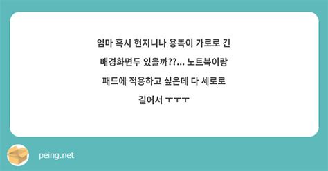 엄마 혹시 현지니나 용복이 가로로 긴 배경화면두 있을까 노트북이랑 패드에 적용하고 싶은데 다 Peing 質問箱