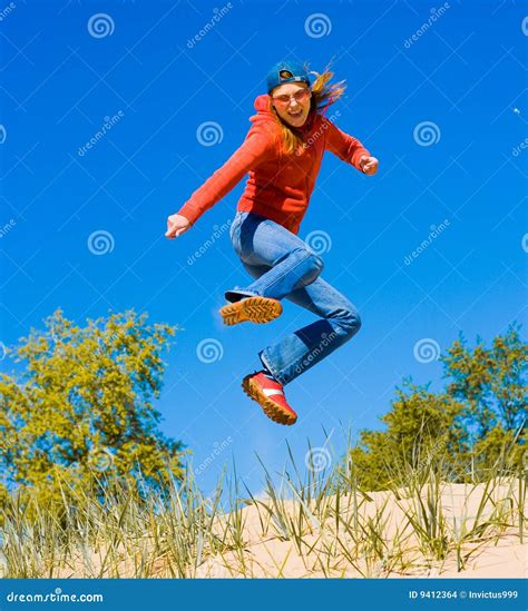 Girl Jumping Stock Photo Image Of Girl Love Healthy 9412364