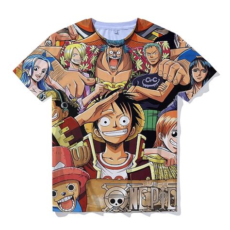 One Piece Monkey D Luffy Koszulkowy Kreskówka Manga Anime Harajuku