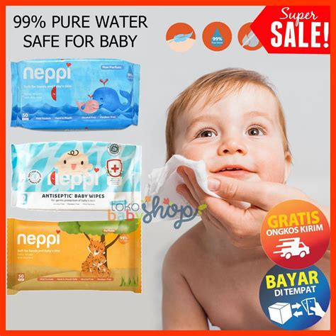 Jual Neppi Baby Wipes Antiseptic Hand Mouth Tissue Basah Bayi