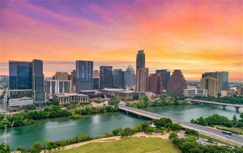 Austin, Texas, USA Drone Skyline Aerial Panorama Stock Photo | Adobe Stock