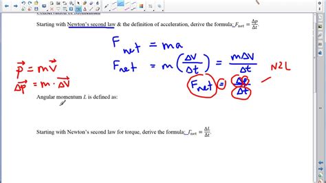 Newtons Second Law For Rotation Angular Momentum Ib Physic Youtube