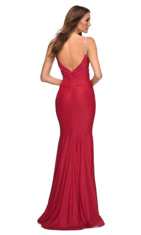 La Femme 30712 Beaded Strap Mermaid Gown Couture Candy