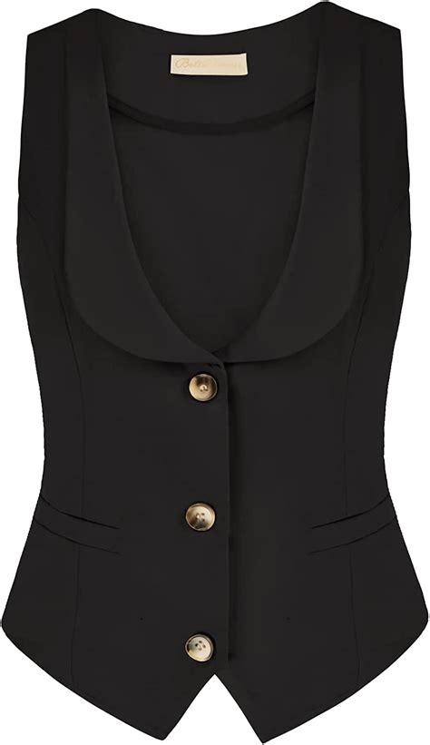 Belle Poque Women Double Breasted Waistcoat Vintage Lapel Collar Vest