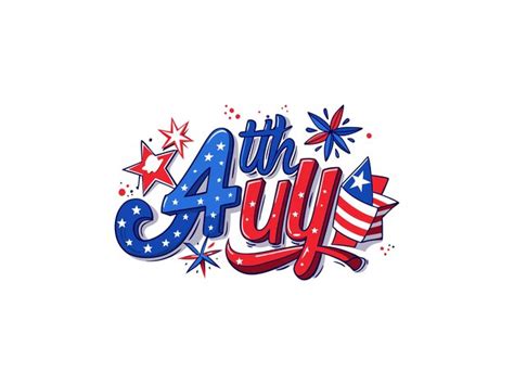 4th Of July Typography Design 4th Of July Sublimation Clipart Vector