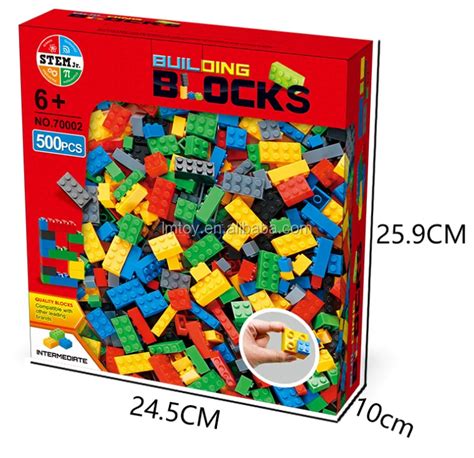 500 Pieces Plastic Classical Multi Color Bulk Building Bricks