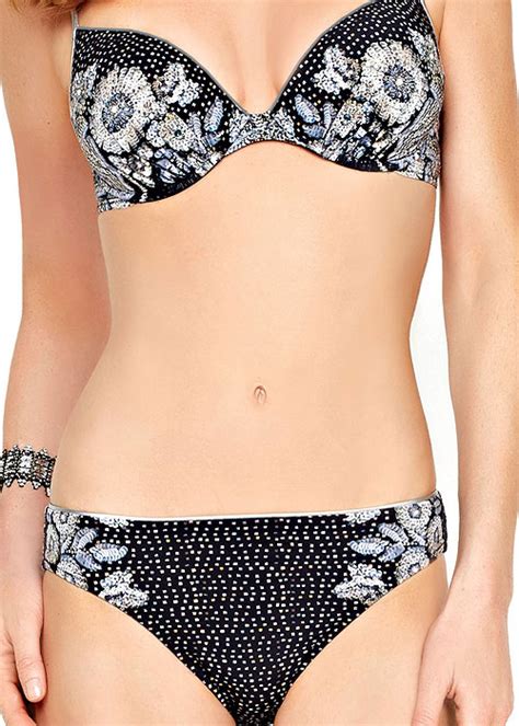 Gottex Vintage Glam Rhinestone Moulded Cup Bikini Uk Swimwear