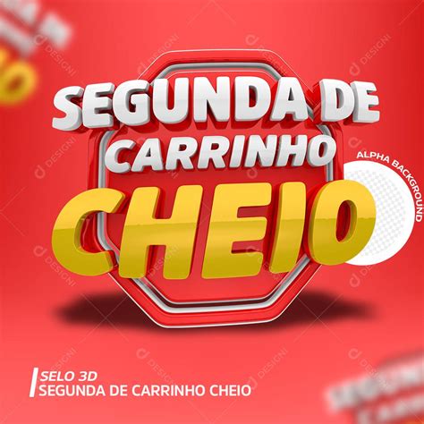 Selo 3D Segunda De Carrinho Cheio Para Composição PSD download Designi