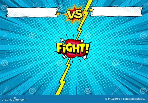 Comic Book Versus Fight Template Background Superhero Battle Intro